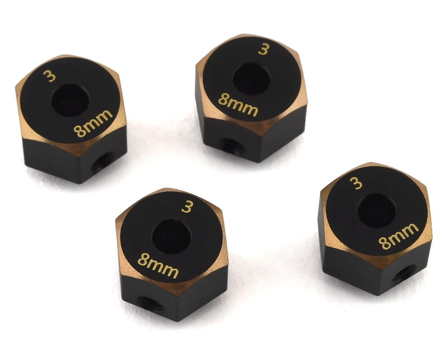 Samix SCX10 III Adaptateur hexagonal 12 mm en laiton (4) (8 mm)