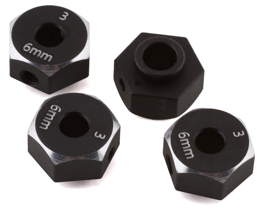 Adaptateur hexagonal en aluminium Samix SCX10 III (noir) (4) (6 mm)