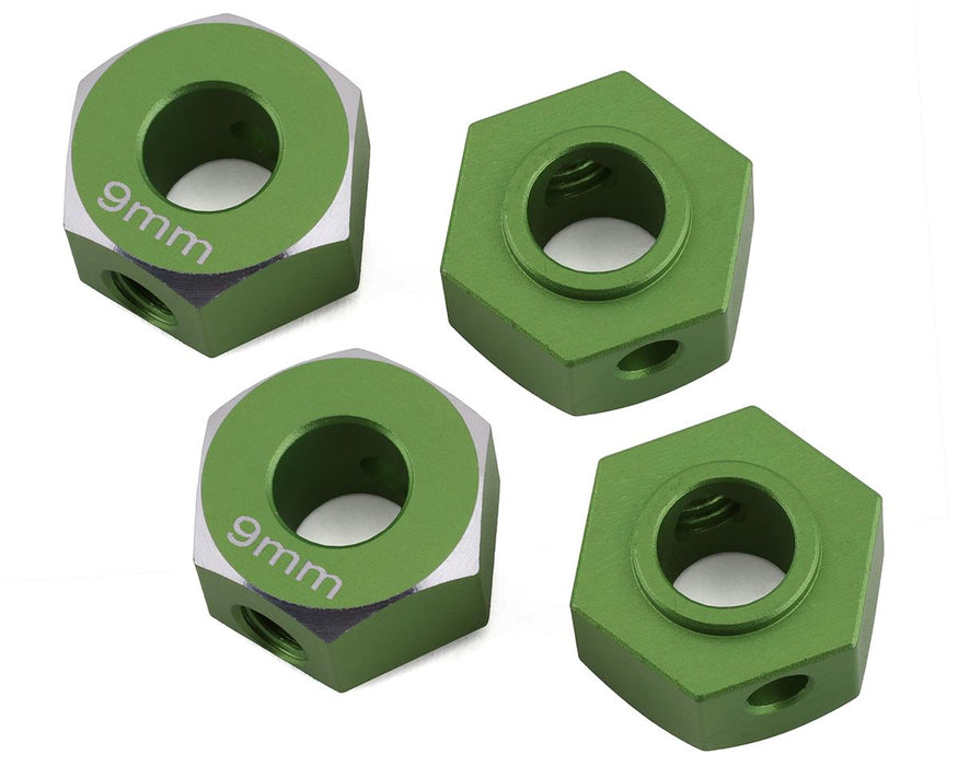 Adaptateur hexagonal en aluminium Samix SCX-6 (vert) (4) (9 mm)