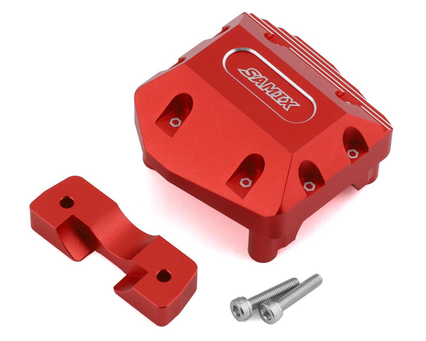 Couvercle de différentiel en aluminium Samix SCX-6 avec poids de réglage (rouge)