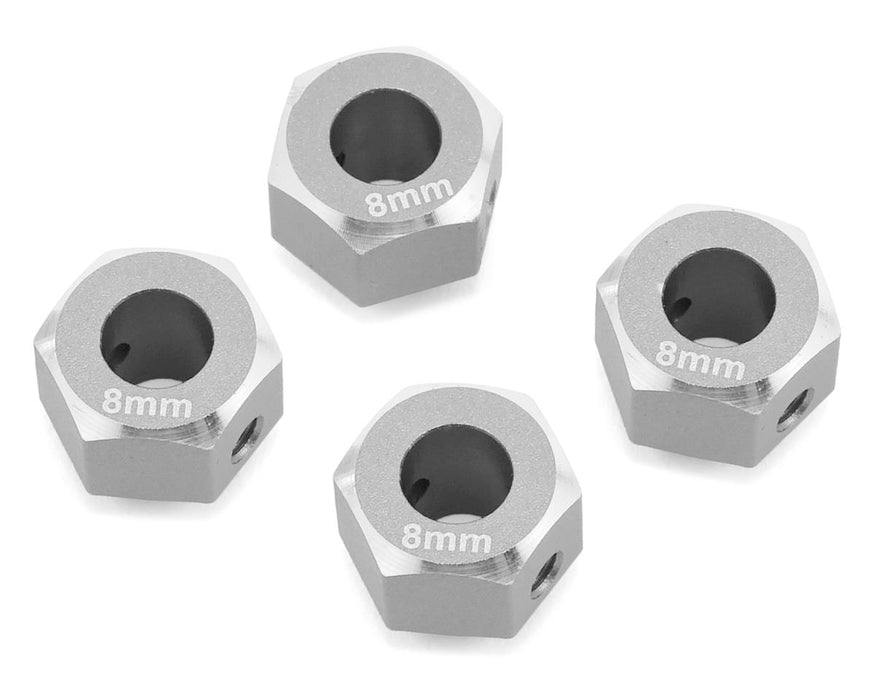 Adaptateur hexagonal Samix TRX-4 en aluminium 12 mm (argent) (4) (8 mm)