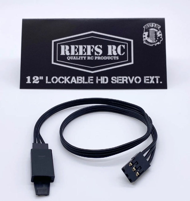 Reefs 12" Lockable HD Servo Extension - Male to Female, 22AWG