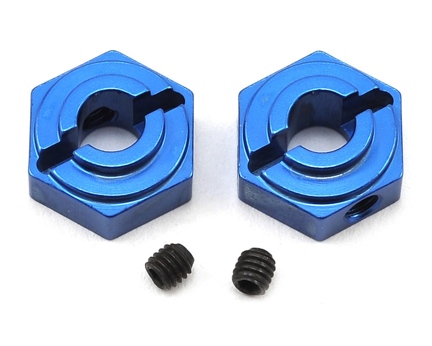 Adaptateurs hexagonaux arrière en aluminium ST Racing Concepts Arrma (2) (bleu)