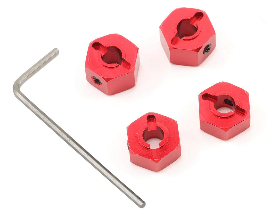 Jeu d'hexagones de roue ST Racing Concepts 12 mm en aluminium « Lock Pin Style » (rouge) (4)