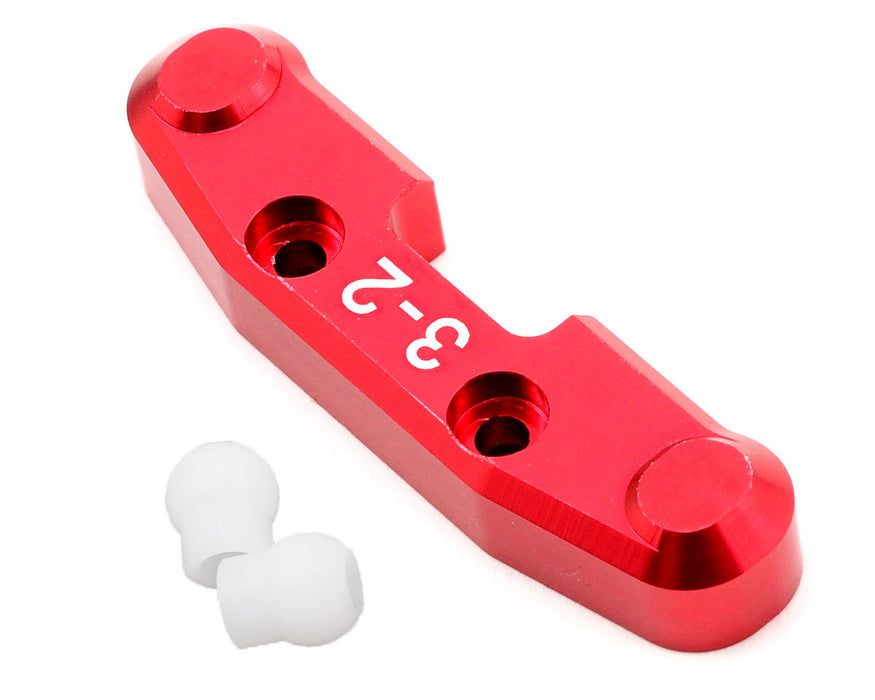 ST Racing Concepts Support de bras arrière « 3-2 » en aluminium avec inserts en Delrin (rouge)