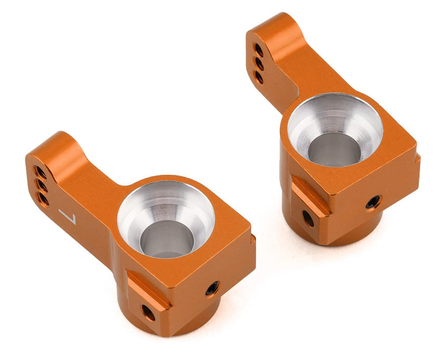 Porte-moyeux arrière ST Racing Concepts DR10 en aluminium à pincement 0° (2) (Orange)