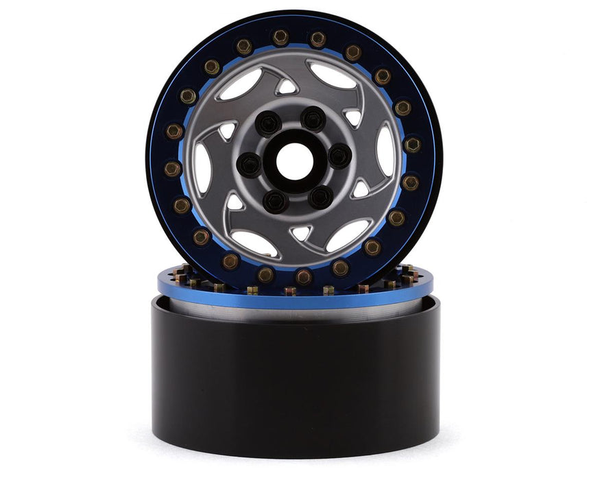 Roues SSD RC 1,9" Champion Beadlock (Argent/Bleu)