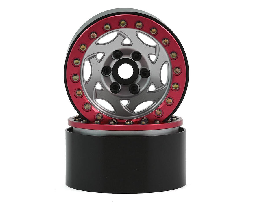 Roues SSD RC 1,9" Champion Beadlock (Argent/Rouge)