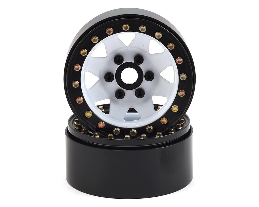 SSD RC 1.9"" Steel 8 Spoke Beadlock Wheels (White) (2)