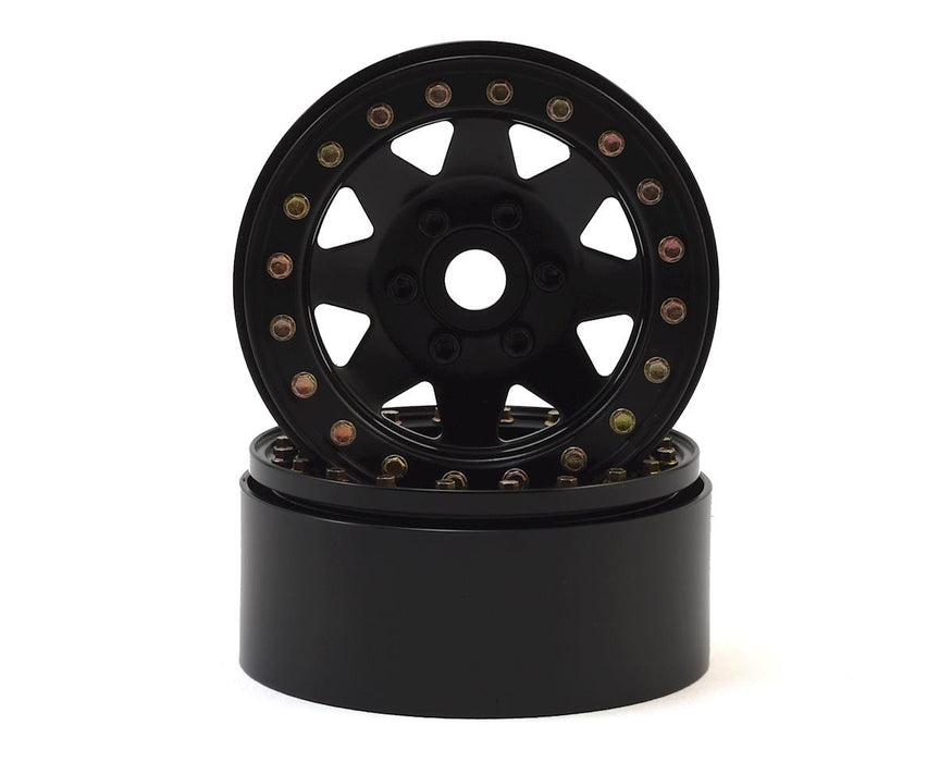 Roues Beadlock SSD RC 1,9" en acier à 8 rayons (noir) (2)