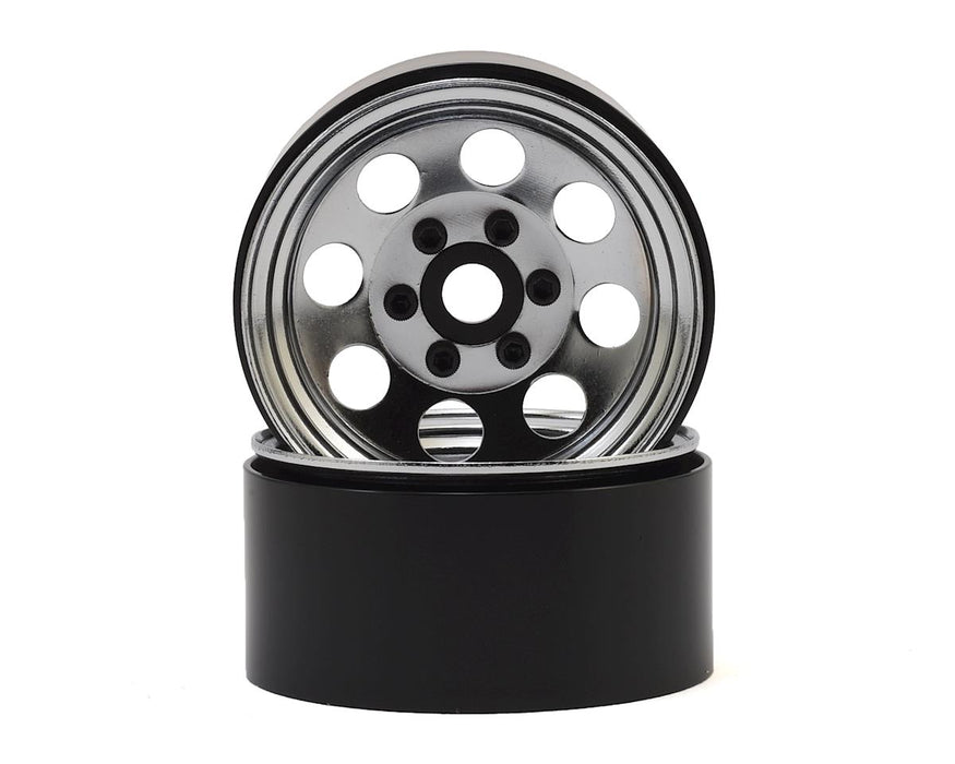 Roues Beadlock en acier SSD RC 8 trous 1,9" (Chrome)