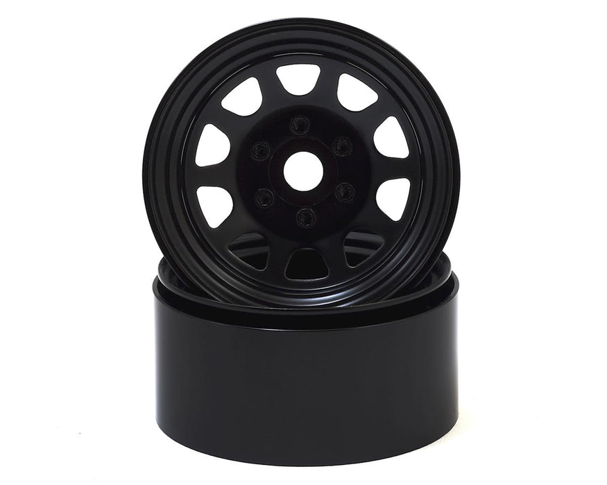 Roues Beadlock en acier SSD RC Stock 1,9" (Noir)