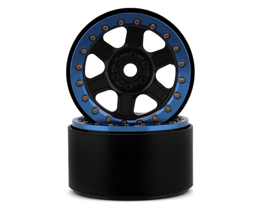 SSD RC Challenger 2.2" Beadlock Crawler Wheels (Black/Blue) (2)