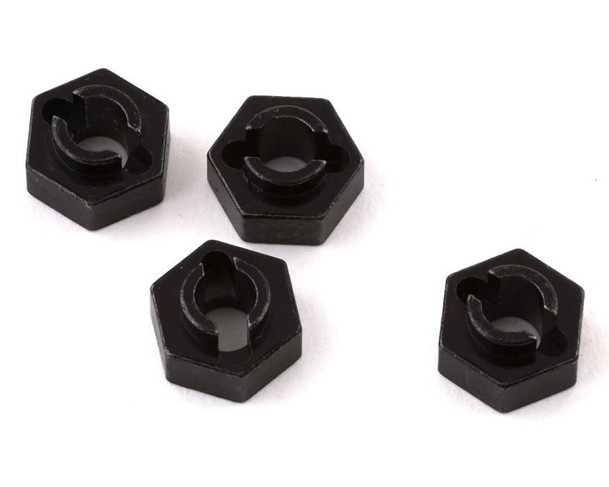 SSD RC SCX24 7mm Brass Wheel Hex (Black) (4) (1g)