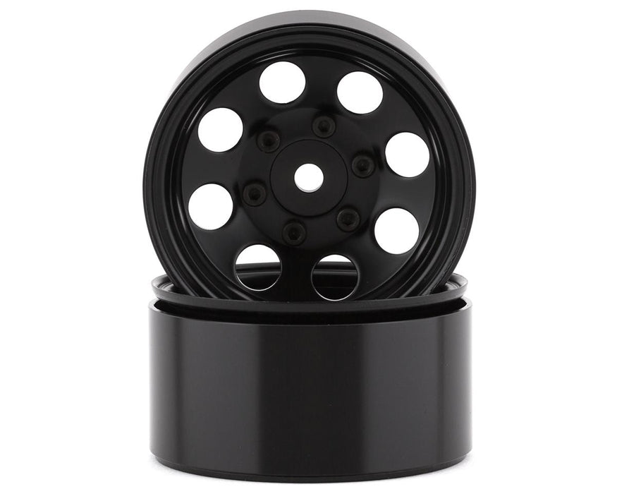 SSD RC 8 Hole 1.55” Steel Beadlock Crawler Wheels (Black) (2)