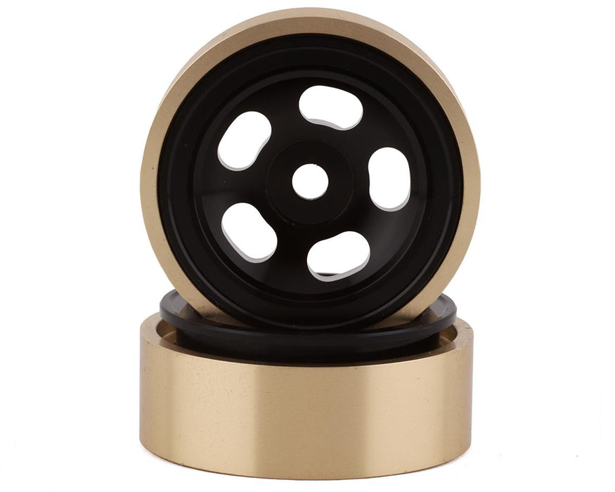 SSD RC 1.0” Aluminum/Brass 5-Slot Beadlock Wheels (Black) (2) (24g)