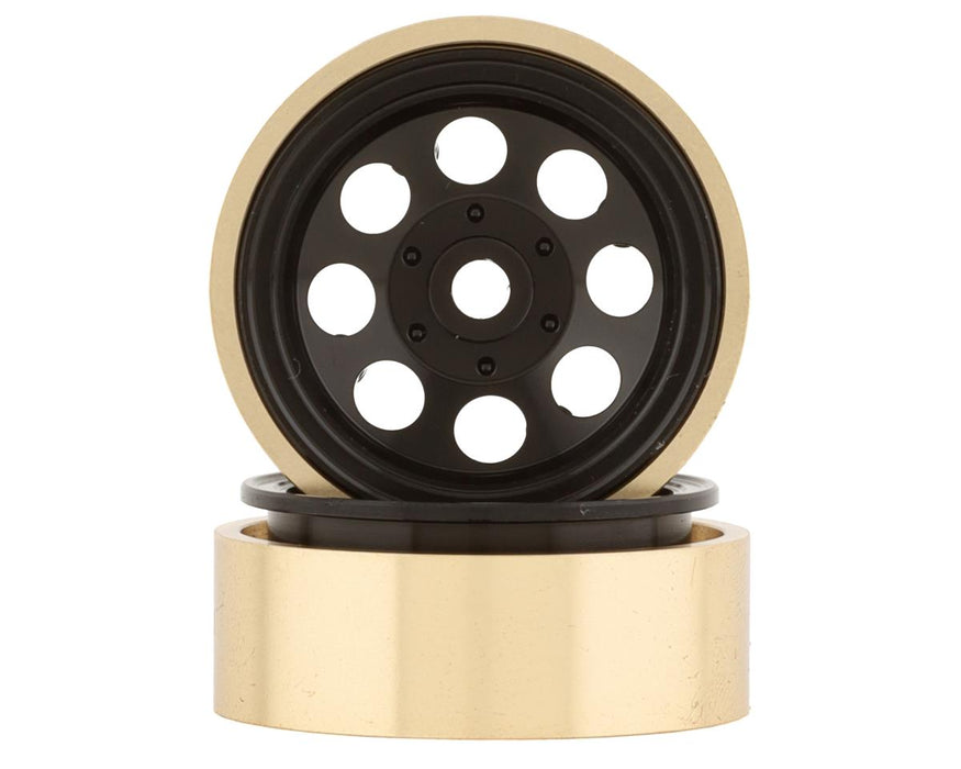 SSD RC 1.0” Aluminum/Brass 8 Hole Beadlock Wheels (Black) (2) (24g)