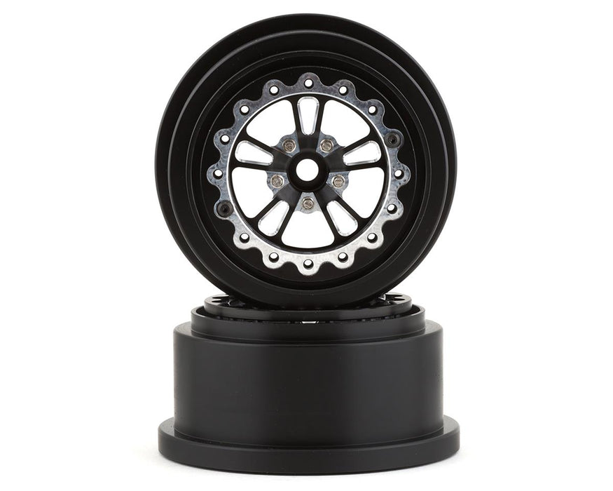 Roues SSD RC V Spoke en aluminium léger Drag Racing Beadlock (noir) (2)