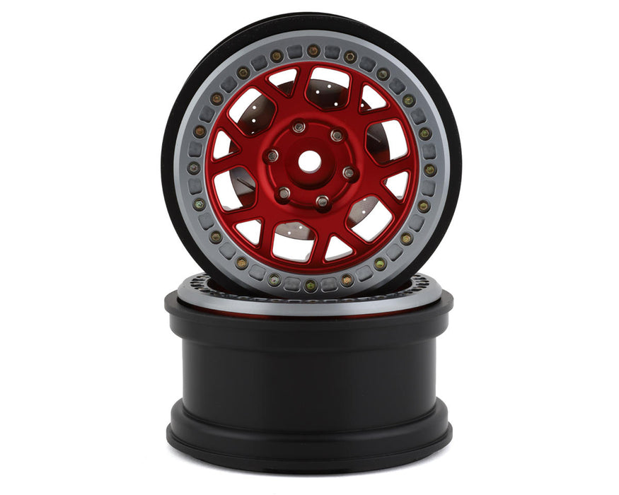 Roues Boxer Beadlock SSD RC 2,9" avec disque de frein (rouge) (2)