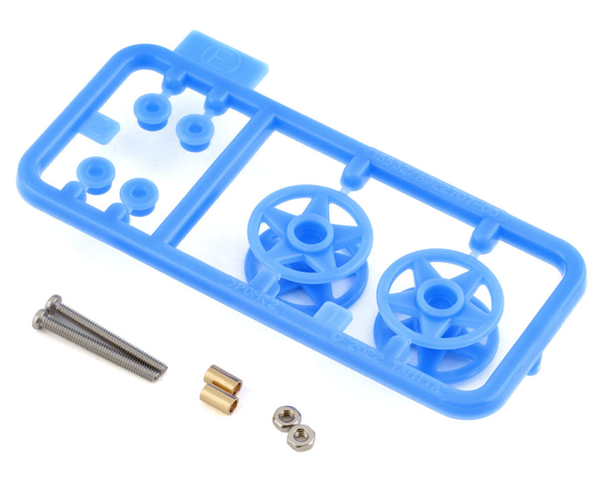 Tamiya JR Rouleaux doubles en plastique à faible friction (Bleu)