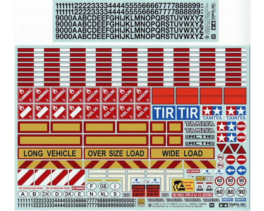 Tamiya – jeu d'autocollants pour camion tracteur 1/14