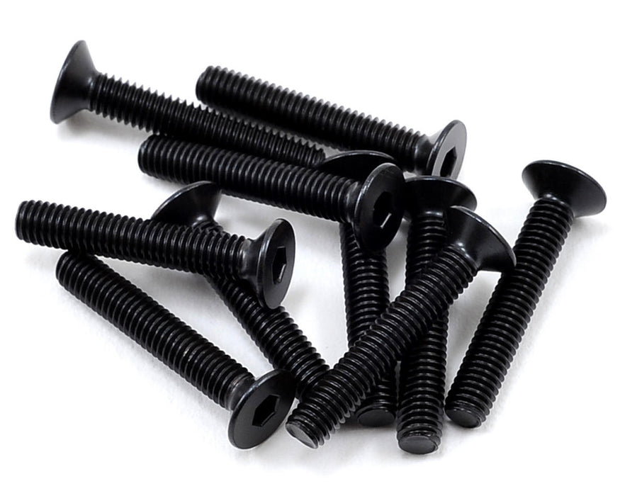 Tekno RC 3x18mm Flat Head Screw (Black) (10)