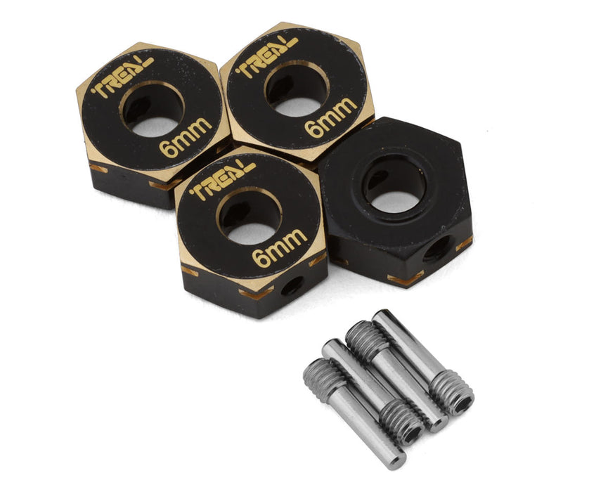 Treal Hobby Axial Capra Brass Hex Hubs (Black) (6mm)