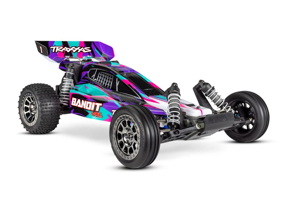 Traxxas Bandit VXL Buggy 1/10 RTR 2WD sans balais – Violet avec transmission Pro Series Magnum 272, sans batterie ni chargeur 