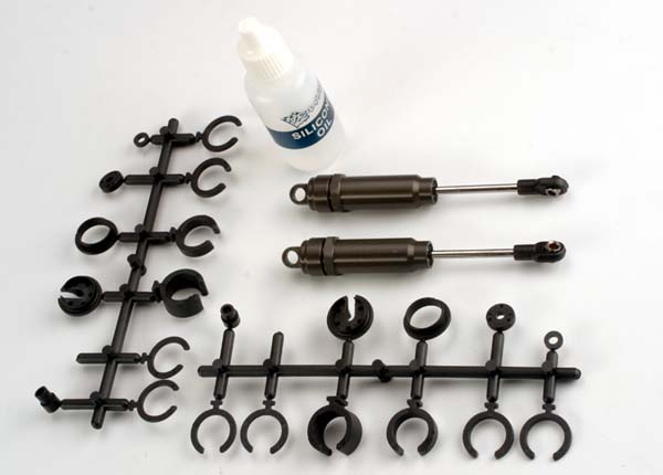 Traxxas Big Bore shocks (x-long) (hard-anodized and PTFE-coated T6 aluminum) (assembled with TiN shafts) w/o springs (2)