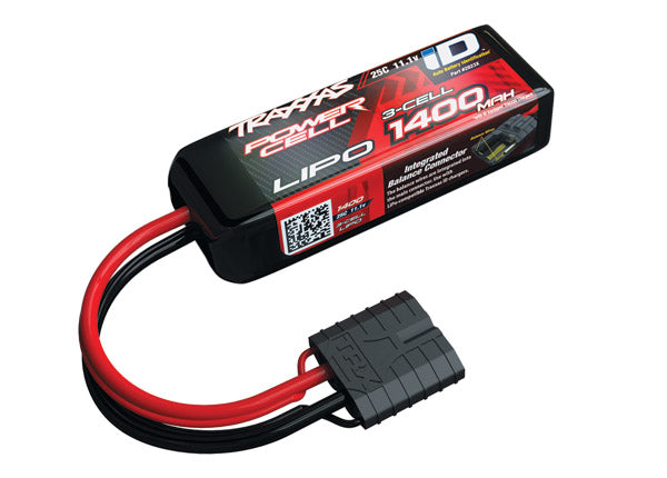 Traxxas 1400mAh 3S 11.1V 25C LiPo iD Connecteur Étui Souple 88x20x35mm