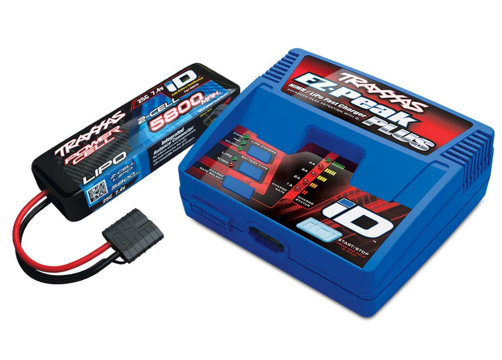 Traxxas EZ-Peak Chargeur de batterie multi-chimie (TRA2970) avec 1 batterie LiPo 5800 mAh 7,4 V 2 cellules 25 C (TRA2843X)