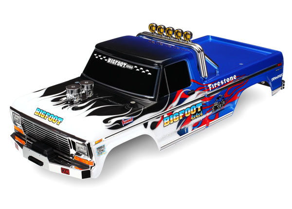 Traxxas Body, Bigfoot Flame, Officially Licensed replica (painted, decals applied)