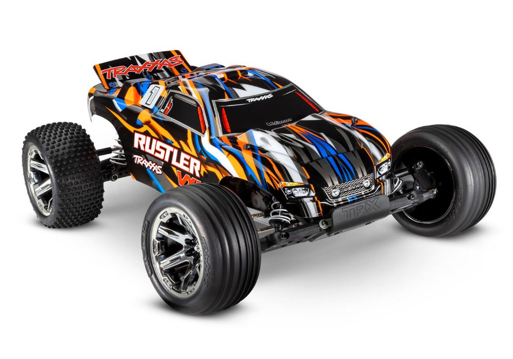 Traxxas Rustler VXL Brushless 1/10 RTR Stadium Truck - Orange, Magnum Transmission, TSM, TQi, No Battery/Charger