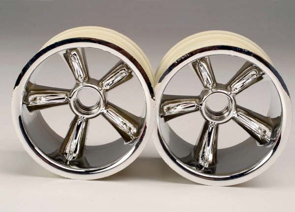 Roues avant Traxxas Pro-Star (2) (chromées) (non hexagonales)