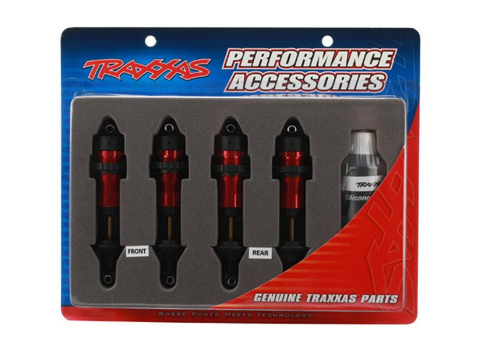 Ensemble d'amortisseurs Traxxas GTR en aluminium (rouge) (4)