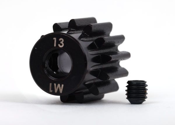 Traxxas Gear, 13-T pinion (1.0 metric pitch) (fits 5mm shaft)/ set screw  Machined, Hardened Stee