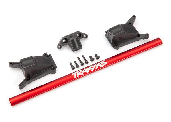 Traxxas Chassis brace kit, red (fits Rustler 4X4 or Slash 4X4 models equipped with Low-CG chassis)