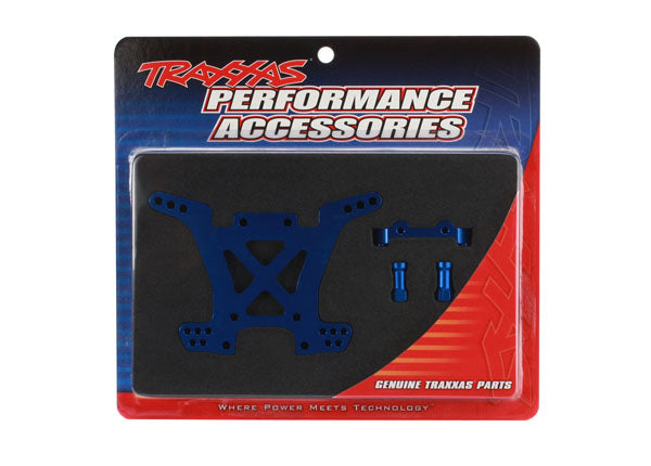 Tour d'amortisseur arrière en aluminium Traxxas (bleu)