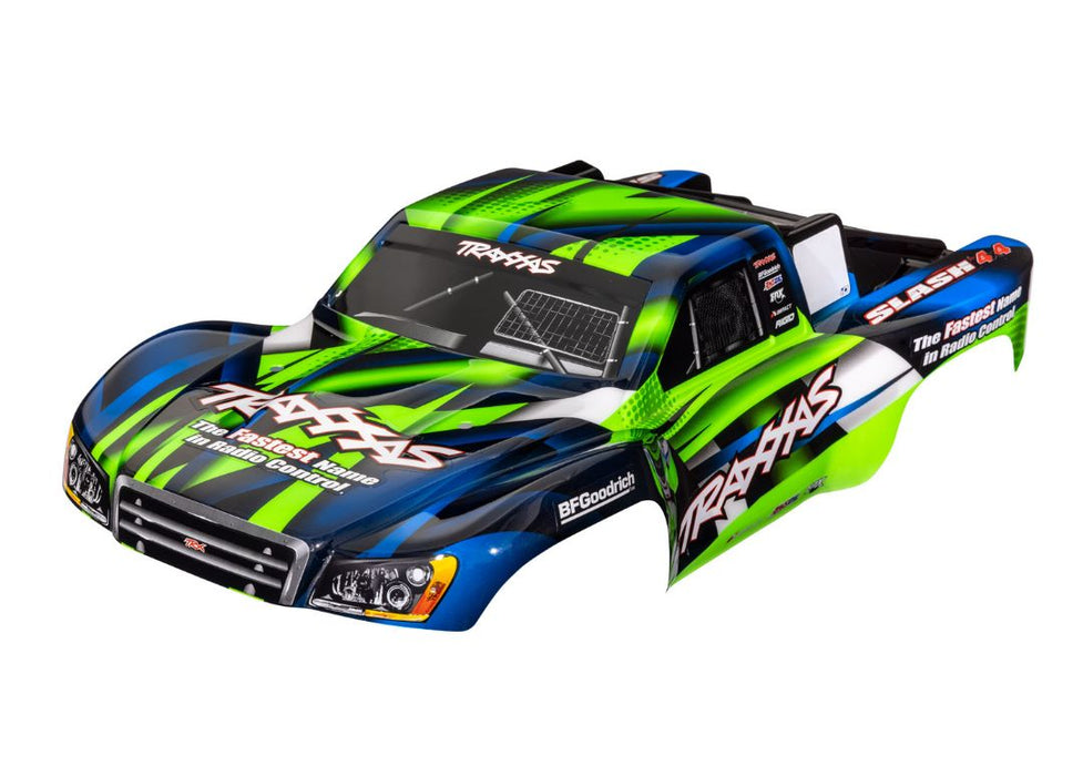 Traxxas Body, Slash 4X4 (Also Fits Slash VXL & Slash 2WD), Green & Blue (Painted, Decals Applied)