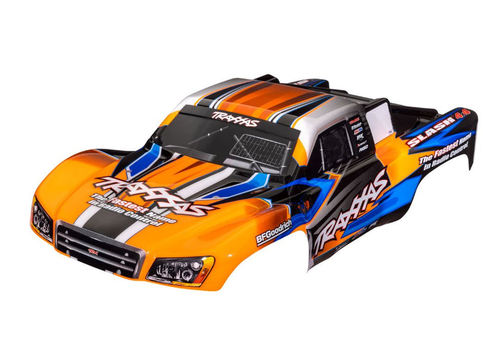 Traxxas Body, Slash 4X4 (Also Fits Slash VXL & Slash 2WD), Orange & Blue (Painted, Decals Applied)