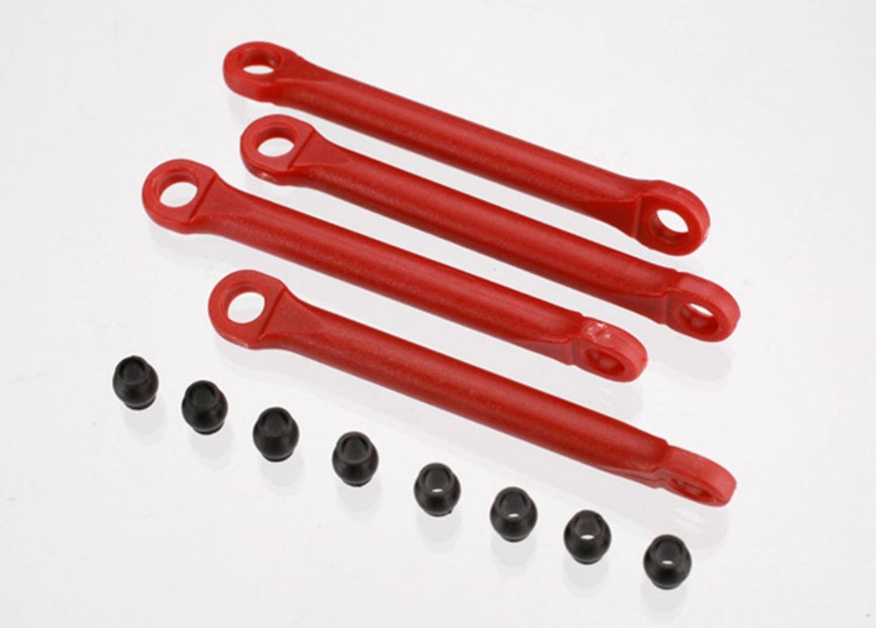 Jeu de tiges de poussée en aluminium Traxxas (composite moulé) (rouge) (4) Boules creuses (8)