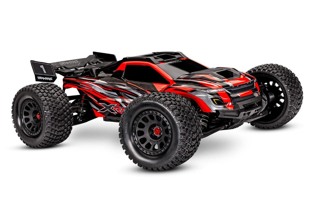 Traxxas XRT : camion de course électrique sans balais avec système radio 2,4 GHz compatible TQi Traxxas Link, contrôleur sans balais Velineon VXL-8s (avant/arrière) et gestion de la stabilité Traxxas (TSM) - Rouge