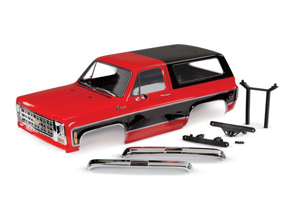 Carrosserie Traxxas, Chevrolet Blazer (1979), complète (rouge) (comprend calandre, rétroviseurs latéraux, poignées de porte, essuie-glaces, pare-chocs avant et arrière, autocollants)