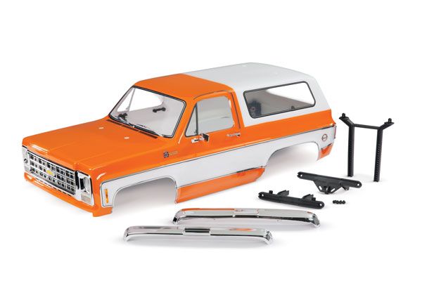 Carrosserie Traxxas, Chevrolet Blazer (1979), complète (orange) (comprend calandre, rétroviseurs latéraux, poignées de porte, essuie-glaces, pare-chocs avant et arrière, autocollants)