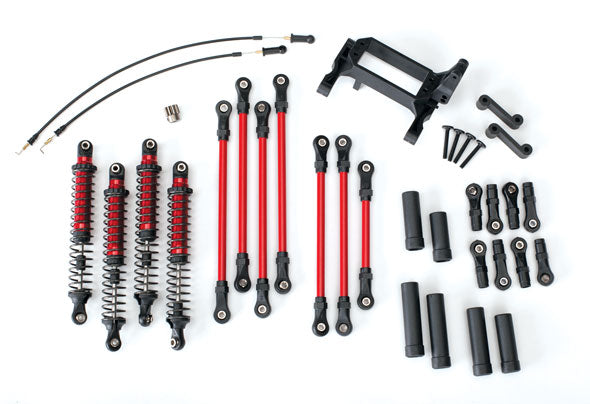 Kit de levage à bras long Traxxas, TRX-4, complet (comprend des maillons recouverts de poudre rouge et des amortisseurs anodisés rouges)