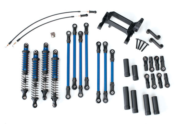 Kit de levage à bras long Traxxas, TRX-4, complet (comprend des maillons recouverts de poudre bleue et des amortisseurs anodisés bleus)