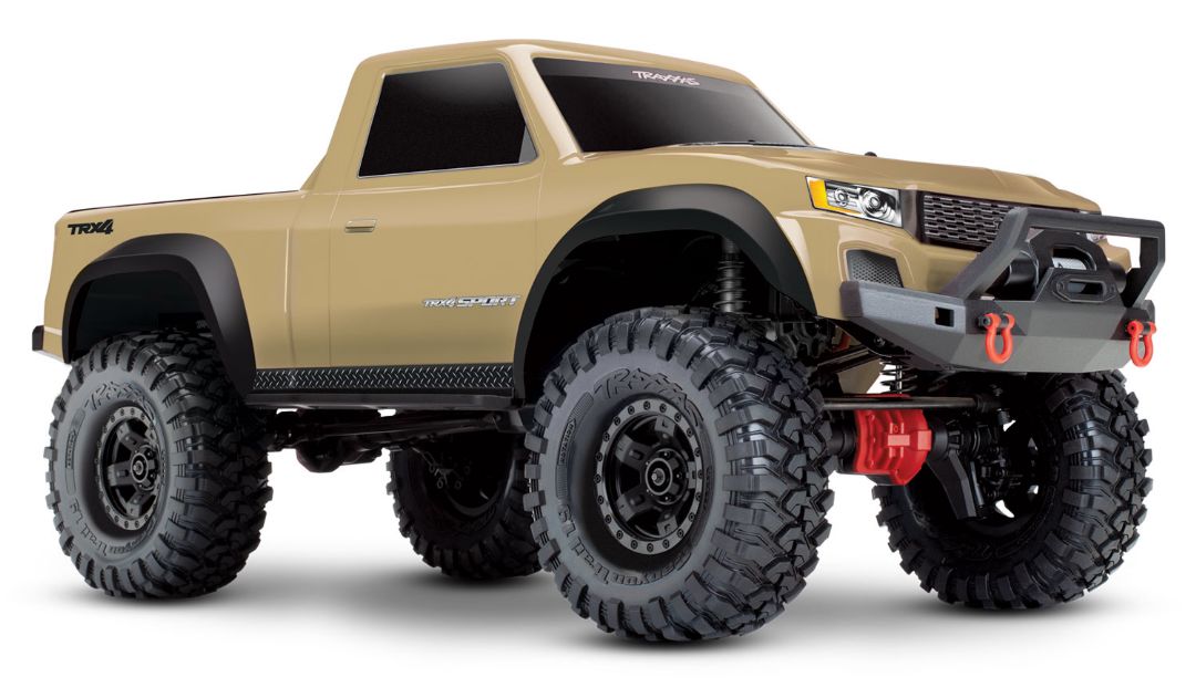 Traxxas TRX-4 Sport 4X4 Trail Truck à l'échelle 1/10 – Marron clair, entièrement assemblé, électronique étanche, prêt à conduire, avec système radio TQ 2,4 GHz à 2 canaux, contrôle de vitesse XL-5 HV et carrosserie peinte (nécessite batterie et chargeur)