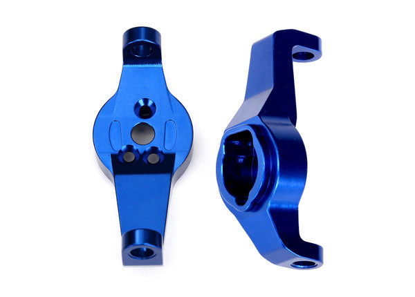 Traxxas Caster blocks, 6061-T6 aluminum (blue-anodized), left and right