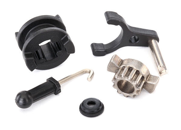 Traxxas Drive hub, 2-speed/ shift dog/ shift fork/ shaft seal/ 2-speed linkage