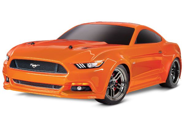 Traxxas Ford Mustang GT : Supercar à traction intégrale à l'échelle 1/10 avec système radio TQ 2,4 GHz - Orange 